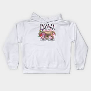 Ready to rawr third grade Kids Hoodie